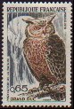 Hibou grand-duc. Timbre France.