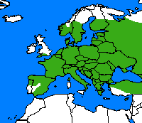 Azuré de l'ajonc. Répartition. Cliquer pour agrandir l'image.