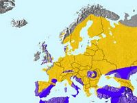 Bondrée apivore. Répartition. Cliquer pour agrandir l'image.