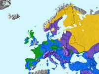 Busard saint-martin. Répartition européenne. Cliquer pour agrandir l'image.