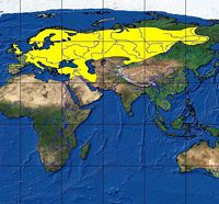 Campagnol terrestre. Répartition. Cliquer pour agrandir l'image.