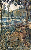 Cerf élaphe. Tapisserie. Cliquer pour agrandir l'image.