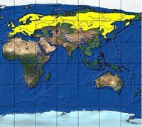 Écureuil roux. Répartition. Cliquer pour agrandir l'image.