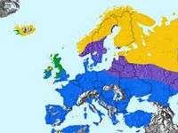 Faucon émérillon. Répartition. Cliquer pour agrandir l'image.