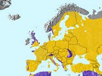 Faucon hobereau. Répartition. Cliquer pour agrandir l'image.