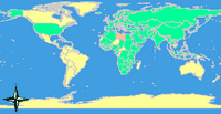 Faucon hobereau. Répartition mondiale. Cliquer pour agrandir l'image.