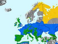 Faucon pélerin. Répartition. Cliquer pour agrandir l'image.