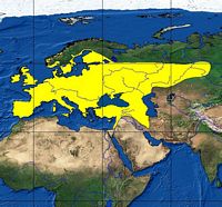 Hérisson d'Europe. Répartition. Cliquer pour agrandir l'image.