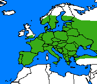 Hespérie de la mauve. Répartition. Cliquer pour agrandir l'image.