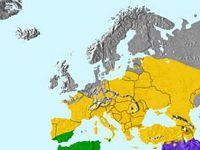 Huppe fasciée. Répartition. Cliquer pour agrandir l'image.