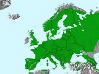 Pic épeiche. Répartition. Cliquer pour agrandir l'image.
