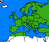 Piéride du chou. Répartition. Cliquer pour agrandir l'image.