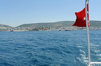 Le château Saint-Pierre à Bodrum en Anatolie. Le château vu du transbordeur de Bodrum à Kos. Cliquer pour agrandir l'image dans Adobe Stock (nouvel onglet).