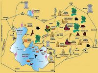 Le lac de Bafa en Anatolie. Plan touristique de la région du lac de Bafa. Cliquer pour agrandir l'image.