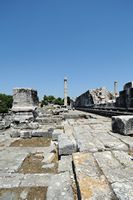 Le site de Didymes en Anatolie. La façade sud-ouest du temple. Cliquer pour agrandir l'image.