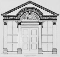 Le quartier résidentiel d'Éphèse en Anatolie. Reconstitution du temple d'Hadrien. Cliquer pour agrandir l'image.
