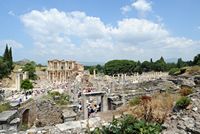 Le quartier résidentiel d'Éphèse en Anatolie. Les thermes de Scholastikia. Cliquer pour agrandir l'image.
