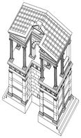 Le quartier résidentiel d'Éphèse en Anatolie. Reconstitution du hérôon d'Androclos. Cliquer pour agrandir l'image.