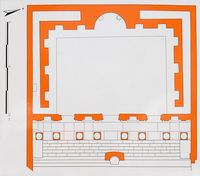 Le quartier du théâtre d'Éphèse en Anatolie. Plan de la bibliothèque de Celsus. Cliquer pour agrandir l'image.