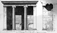Le quartier du théâtre d'Éphèse en Anatolie. Reconstitution de la fontaine hellénistique. Cliquer pour agrandir l'image.