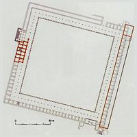Le quartier du théâtre d'Éphèse en Anatolie. Plan de l'agora inférieure. Cliquer pour agrandir l'image.