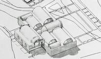 Le site archéologique de Kaunos en Anatolie. Plan des thermes romains. Cliquer pour agrandir l'image.