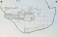 Le site archéologique de Priène en Anatolie. Plan de la cité antique. Cliquer pour agrandir l'image.
