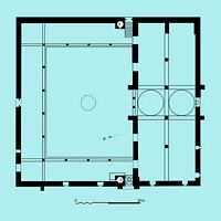 La ville de Selçuk en Anatolie. Plan de la mosquée Isa Bey (auteur Marsyas). Cliquer pour agrandir l'image.
