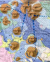Carte géologique des Puys de la Vache et de Lassolas. Cliquer pour agrandir l'image.