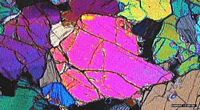Péridotite. Olivine en lpa. Cliquer pour agrandir l'image.