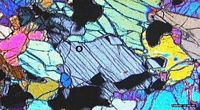 Péridotite. Orthopyroxene en lpa. Cliquer pour agrandir l'image.