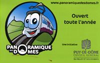 Le train panoramique du Puy de Dôme. Ticket du Panoramique des Dômes. Cliquer pour agrandir l'image.