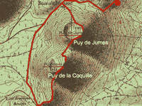 Puy de la Coquille. carte. Cliquer pour agrandir l'image.