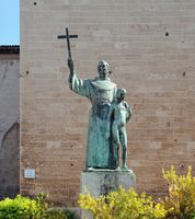 The Franciscan Monastery Palma - The statue of Brother Junipero Serra. Click to enlarge the image in Adobe Stock (new tab).