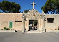 The Sanctuary of Cura de Randa Mallorca - The portal of entry of the sanctuary. Click to enlarge the image in Adobe Stock (new tab).