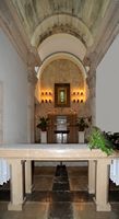 The Sanctuary of Cura de Randa Mallorca - The altar of the chapel. Click to enlarge the image in Adobe Stock (new tab).