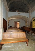 The Sanctuary of Cura de Randa Mallorca - The nave of the chapel. Click to enlarge the image in Adobe Stock (new tab).