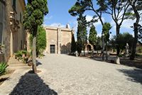 The Sanctuary of Cura de Randa Mallorca - The garden of the sanctuary. Click to enlarge the image in Adobe Stock (new tab).