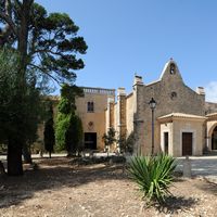 The Sanctuary of Cura de Randa Mallorca - The chapel of the sanctuary. Click to enlarge the image in Adobe Stock (new tab).