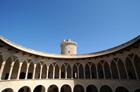 Bellver Castle in Mallorca - Arcades of the floor. Click to enlarge the image in Adobe Stock (new tab).