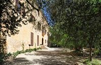 The Finca Els Calderers Sant Joan Mallorca - The main facade of the mansion, on the south. Click to enlarge the image in Adobe Stock (new tab).