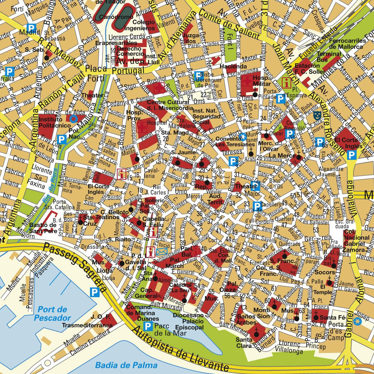 Click on active areas to reach places