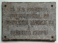 La Chartreuse de Valldemossa à Majorque. Plaque commémorative. Cliquer pour agrandir l'image.