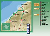 Le comté de Serra de Tramuntana à Majorque. Circuit du centre du comté. Cliquer pour agrandir l'image.