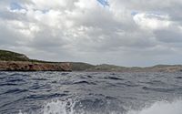 The island of Cabrera in Mallorca - The cove of Cala Santa Maria. Click to enlarge the image.