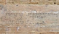 The island of Cabrera in Mallorca - Inscription on the prisoner Fleury Castle Cabrera. Click to enlarge the image.