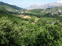 Le monastère de Lluc à Majorque. Le monastère de Lluc vu depuis Son Amer. Cliquer pour agrandir l'image.