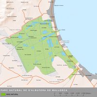 Le Parc naturel de s'Albufera à Majorque. Plan du parc naturel. Cliquer pour agrandir l'image.