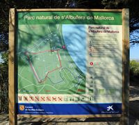 Le Parc naturel de s'Albufera à Majorque. Panneau d'information à l'entrée du parc. Cliquer pour agrandir l'image.