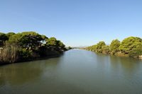 Le Parc naturel de s'Albufera à Majorque. Le grand canal. Cliquer pour agrandir l'image.